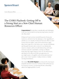 New CHRO Playbook: Getting Off to a Strong Start as a New ...
