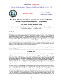 Journal of Chemical and Pharmaceutical Research, …