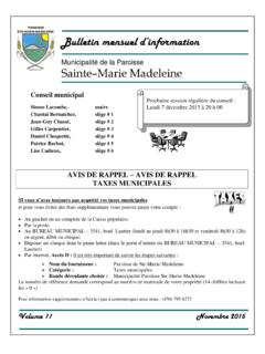Bulletin mensuel d’information - sainte-marie-madeleine.ca