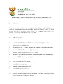 SOUTH AFRICAN REQUIREMENTS FOR MINORS TAVELLING ...