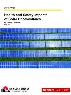 Health and Safety Impacts of Solar Photovoltaics