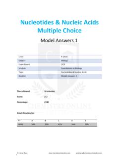 Nucleotides &amp; Nucleic Acids Multiple Choice