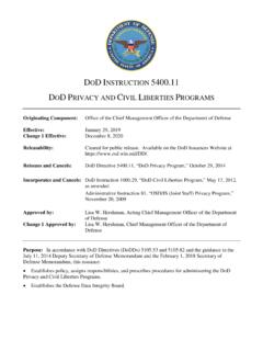 DOD INSTRUCTION 5400 - Executive Services Directorate
