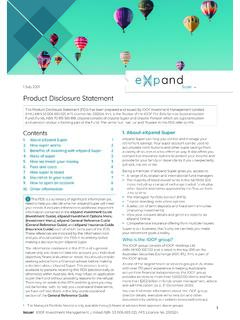 Product Disclosure Statement - eXpand