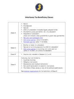 Inheritance Tax Beneficiary Classes - State