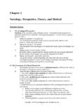 Chapter 1 Sociology: Perspective, Theory, and Method
