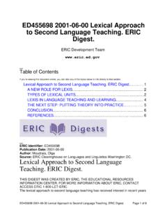 Lexical Approach to Second Language Teaching. ERIC Digest.