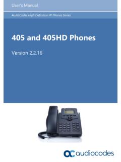 405 and 405HD Phones - AudioCodes