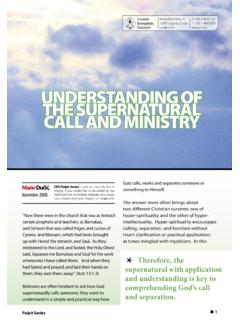 UNDERSTANDING OF THE SUPERNATURAL CALL AND …