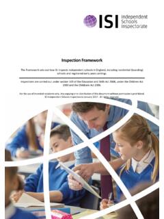 Inspection Framework - Independent Schools Inspectorate