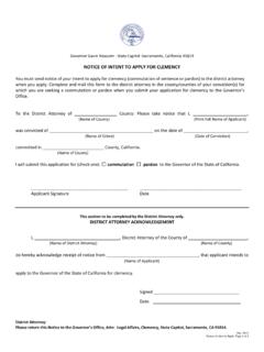 Notice of Intent to Apply for Clemency Application
