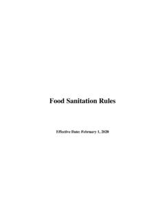 Food Sanitation Rules - oregon.gov