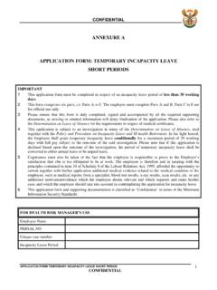ANNEXURE A APPLICATION FORM: TEMPORARY INCAPACITY …