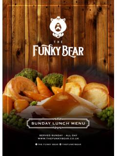 THE SUNDAY LUNCH MENU SERVED SUNDAY - ALL DAY …