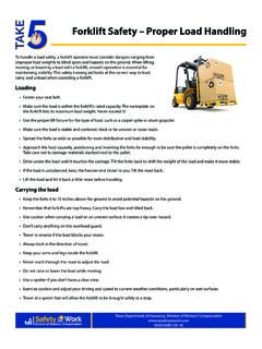 Forklift Safety -- Proper Load Handling