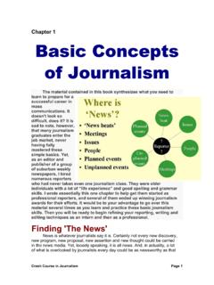 Chapter 1 Basic Concepts of Journalism