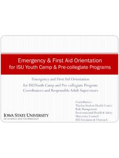 Emergency &amp; First Aid Orientation - Iowa State University
