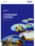 Specification CITIZENSHIP STUDIES - ocr.org.uk