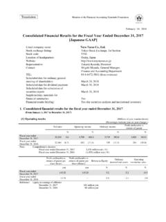 Consolidated Financial Results for the Fiscal Year …