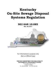 Kentucky On-Site Sewage Disposal Systems Regulation