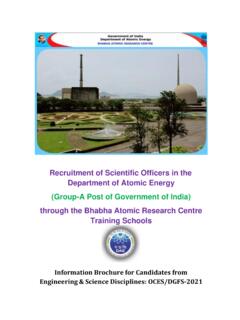 Recruitment of Scientific Officers in the Department of ...