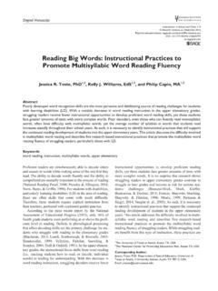 Reading Big Words: Instructional Practices to Promote ...