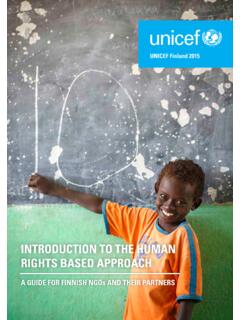 INTRODUCTION TO THE HUMAN RIGHTS BASED APPROACH