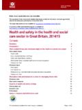 Health and safety in the health and social care …