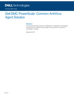 Dell EMC PowerScale: Common AntiVirus Agent Solution