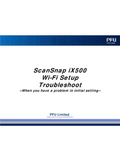 ScanSnap iX500 Wi-Fi Setup Troubleshoot