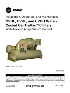 CVHE, CVHF, and CVHG Water-Cooled CenTraVac™ Chillers