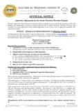 OFFICIAL NOTICE - Electrical Training Institute of ...