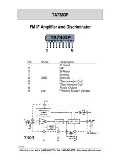 TA7303P FM IF Amplifier and Discriminator - e-ele.net