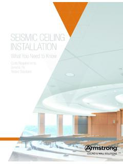 SEISMIC CEILING INSTALLATION - Armstrong Ceiling S