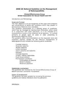 2008 UK National Guideline on the Management
