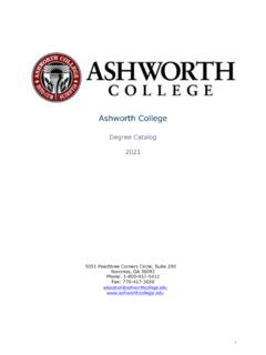 Ashworth College Degree Academic Catalog