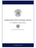 Implementing Title I in Georgia Schools