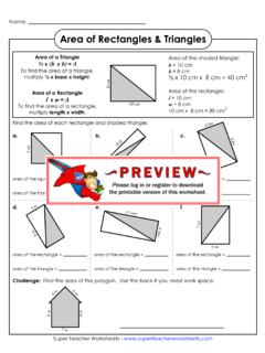 Area of Rectangles &amp; Triangles - Super Teacher Worksheets