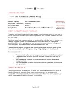 Travel and Business Expense Policy 09-2021 update - Finance