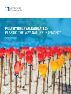 POLYHYDROXYALKANOATES: PLASTIC THE WAY NATURE …