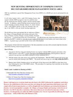 Deer Management Focus Area in Tompkins County, NY