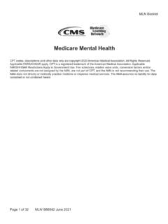 Medicare Mental Health - CMS