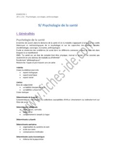 9/ Psychologie de la sant&#233; - Fiches IDE
