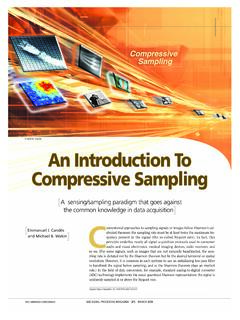 &#169; DIGITAL VISION An Introduction To Compressive Sampling