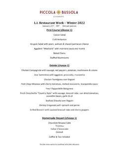 L.I. Restaurant Week Winter 2022