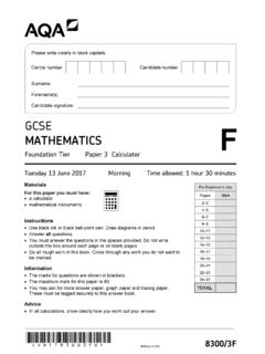 Question paper (Foundation) : Paper 3 Calculator - June 2017