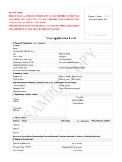 Specimen Signature Visa Application Form