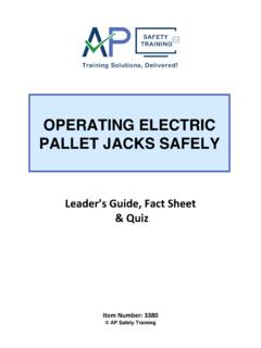 OPERATING ELECTRIC PALLET JACKS SAFELY