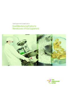Food Supplements Europe Guide to Good Manufacturing ...