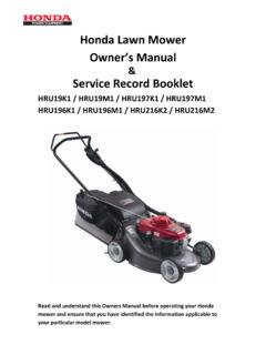 Honda Lawn Mower Owner’s Manual